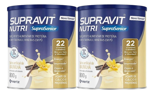 Kit Supravit Nutri Sabor Baunilha 2 Unidades De 800g Cada