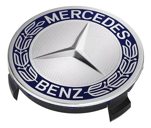 Tapa Centro Rin Mercedes Benz Laurel 75mm Azul X1