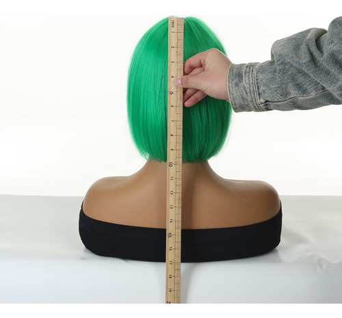Peluca Corta De Cosplay Verde Natural Para Mujer