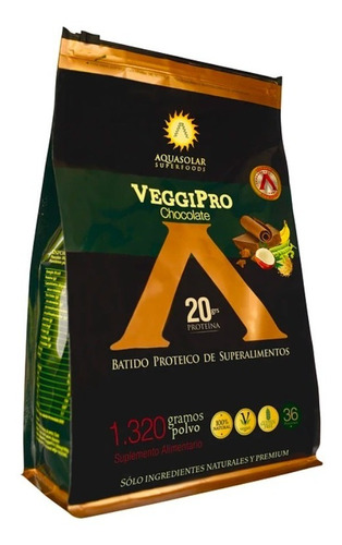 Veggipro, Proteína Vegana - Aquasolar (1,3 Kg) Sabor Chocolate