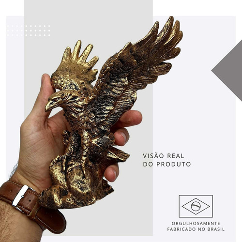 Estatua decorativa de resina del Águila Dorada de la Sabiduría, 17,5 cm, color dorado