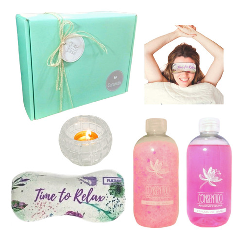 Set Caja Regalo Gift Box Spa Rosas Kit Zen Aroma N42 Relax