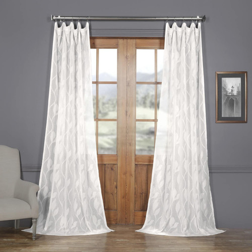 Shch1172984 Patterned Faux Linen Sheer Curtain 1 Panel ...