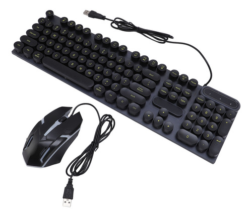Combo De Teclado Y Ratón Con Cable Retroiluminado Y Máquina