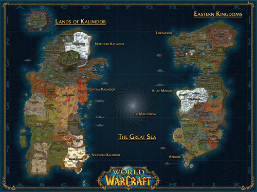 Mapa World Of Warcraft 100x75cm Tela Pvc