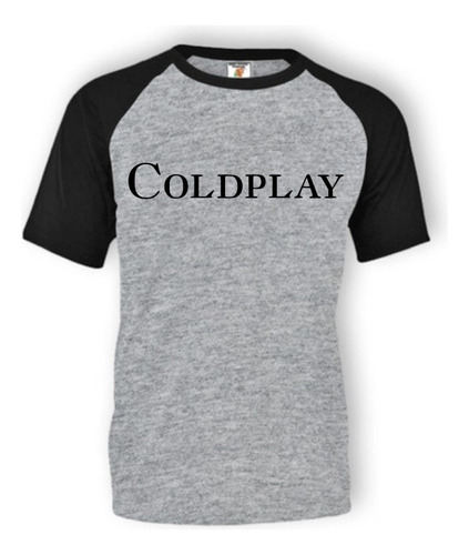 Remera Gris Ranglan Sublimada Personalizada Coldplay