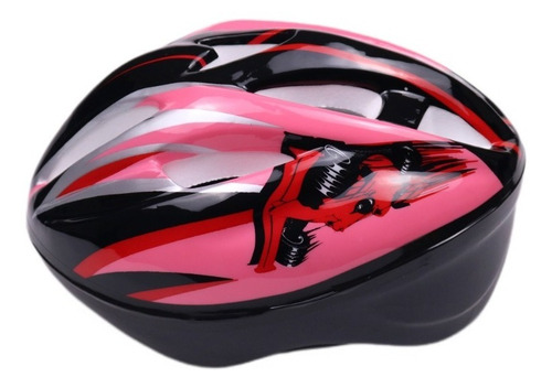 Imagem 2 de 7 de Kit Rosa Capacete Joelheira Cotoveleira Munhequeira Infantil