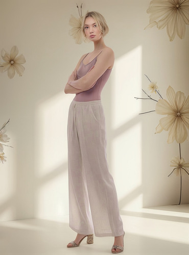 Pantalon Foley's Beige Elastico Bolsillos Mujer 125500