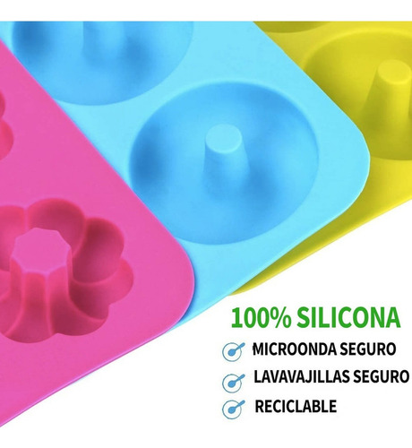 Od 3 Molde Donas Silicon Horneadas Grandes Repostreria
