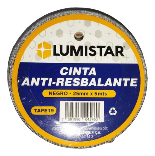 Cinta Antiresbalante Color Negra 1  X 5mts Marca Lumistar