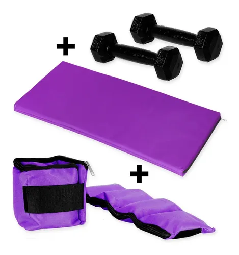 Kit Set Gym 2 Mancuernas 2 Kg + 2 Tobilleras 2 Kg