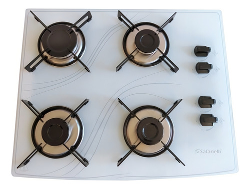Fogão cooktop com alimentação gás - Safanelli Fogão 4 bocas cor branco - 4 queimadores