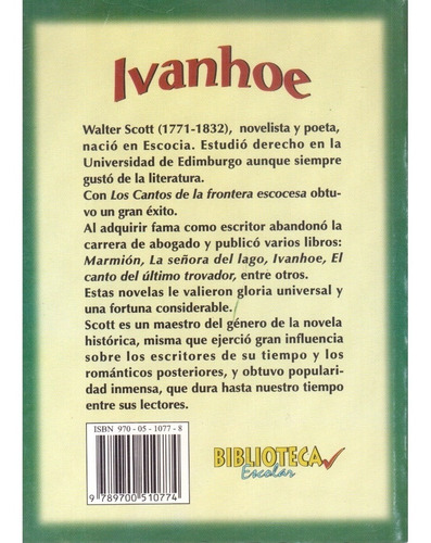 Ivanhoe - Walter Scott | Libro En Español, Tapa Blanda
