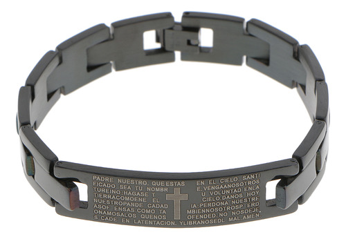 2xcross Scripture Pulsera De Acero Inoxidable Para Hombre,