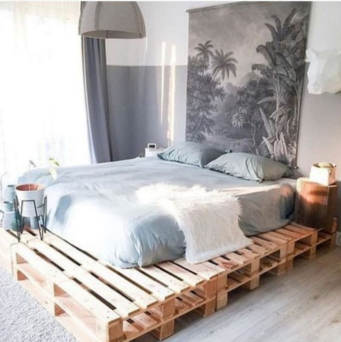 Cama Casal Pallet King Size 198x185x30 Sem Lixar