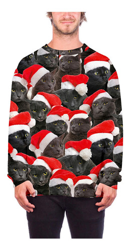 Blusas Navidad Impresión Digital Pareja Suéter Largo 