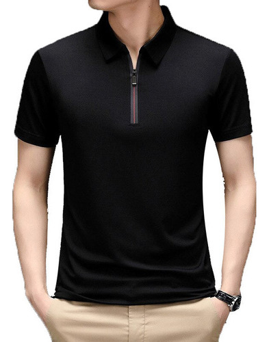 Camisa De Seda Helada Para Hombre, Manga Corta, Casual, Atle