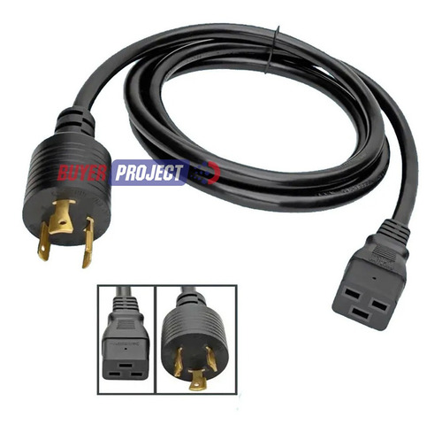 Imagen 1 de 6 de Cable De Poder Para Pdu Servidor L5-20p A C19 20a 300v 2.5mt