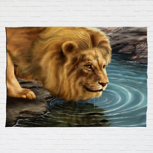 Stompy Tecido Decorativo Decoração Leão Lion Art Natureza