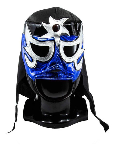 Máscara Lucha Libre Aaa Pentagón Azul-negro-oro Mas-a-002
