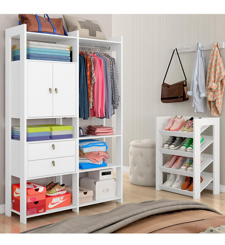 Closet Modulado Elora Ma510 C/ Sapateira Branco