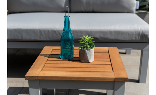 Sala Exterior De Jardin Modular Barcelona Aluminio Y Madera Estructura Gris