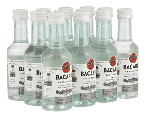 Miniatura Bacardi Carta Blanca 50ml X 10 Unidades - Oferta