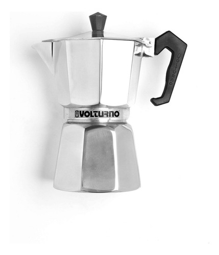 Cafetera Volturno Clásica 6 Pocillos Manual Aluminio Italia