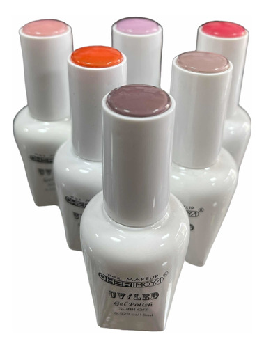 Kit 6 Esmaltes Permanentes Color Nude Cherimoya 15 Ml