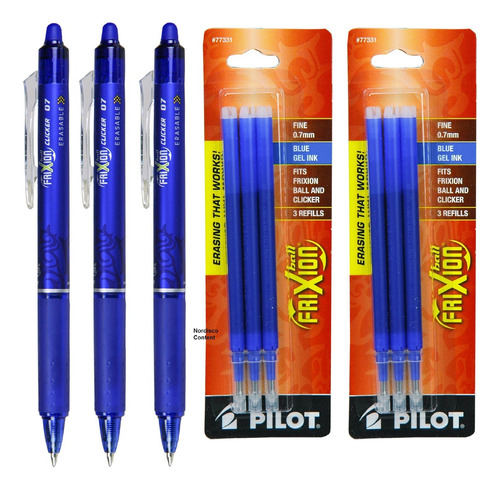 Rafo Retractil Tinta Gel Azul Borrabl Punta Fina 0.028 in 3