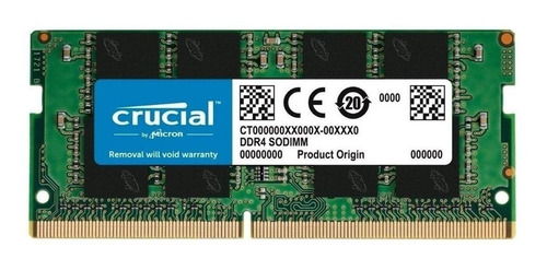 Imagen 1 de 2 de Memoria RAM gamer color verde 8GB 1 Crucial CT8G4SFS8266