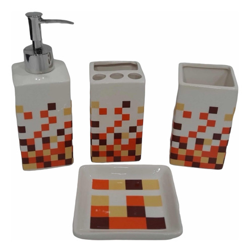 Set Baño Accesorios  Dispenser Vaso Jabonera Porta Cepillos