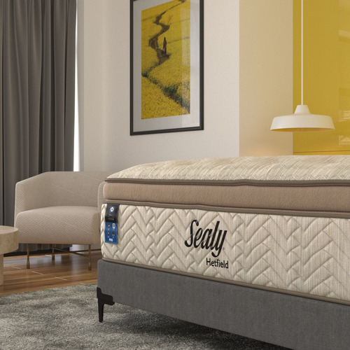 Colchón Queen Size Sealy Hetf-i Poliesferas High Performance - Firme - 37 Cm De Altura
