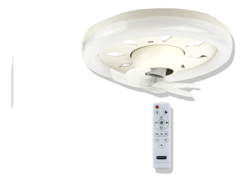 Pack De 6 Ventiladores De Techo 12 Pulgadas Iluminación Led Luz Ajustable Fría Y Cálida Base E27 3 Velocidades Control Remoto