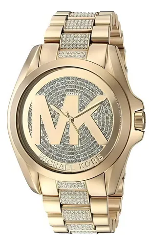 ★MICHAEL KORS★　クリスタルベゼルウォッチ　ホワイト×ゴールド Relógio Michael Kors Feminino em Silicone Branco MK7484/2DN