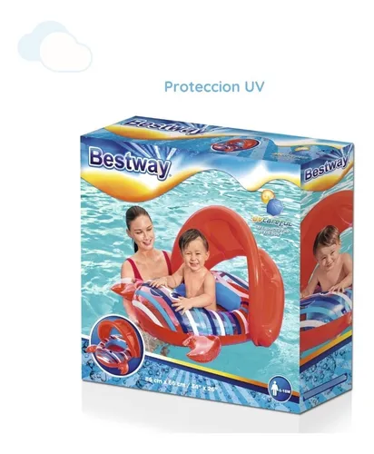 Asiento Cangrejo Flotador Con Techo Bestway 86x66 Cm