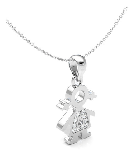 Imagen 2 de 10 de Dije Niño Circonias Y Plata .925 Agálea Joyería