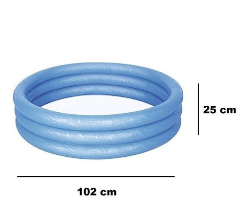 Pileta Inflable Infantil Redonda 102cm Bestway 3 Aros Azul