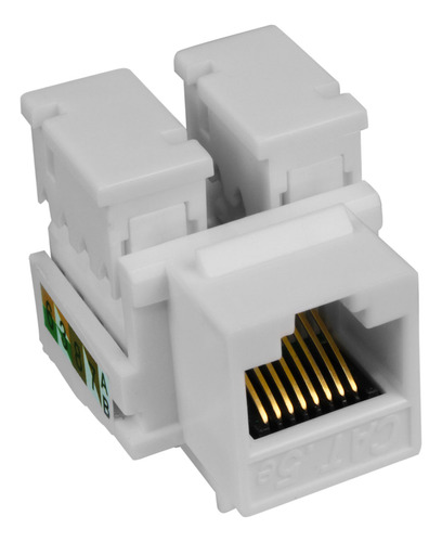 10 Pç Conector Rede Femea Rj45 Keystone Cat5e Branco Tomada