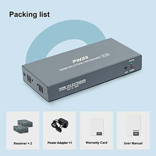 Divisor Extensor Hdmi Greathtek 1x4 Sobre Cable Ethernet Cat