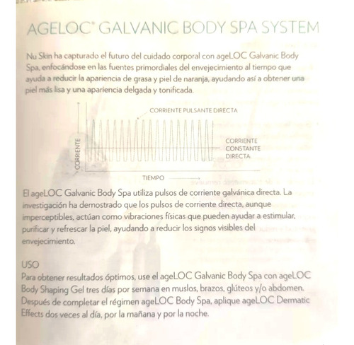Body Spa Nu Skin Galvanic 1.5v Electroestimulador