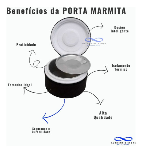 Marmita Térmica Redonda 1,1 Litros N°16 Com Alça E Zíper