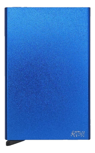 Case Slim Cartão Seguro Rfid Carteira Masculina Azul Royal