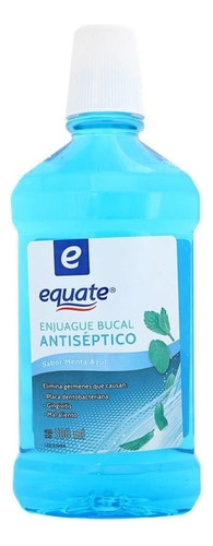Enjuague Bucal Equate Antiséptico Sabor Menta Azul 500ml