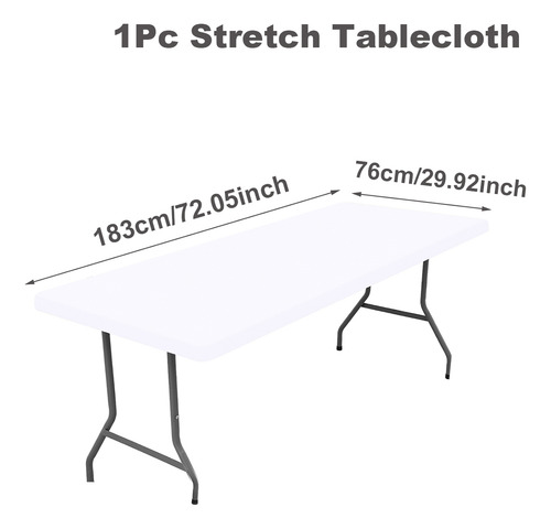 Funda De Mesa Elástica Rectangular De Poliéster De 183 X 76
