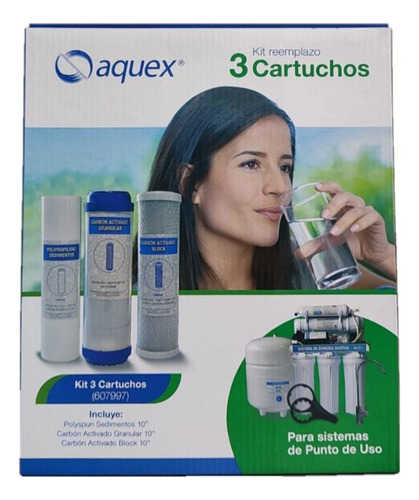 Kit Cartuchos Reemplazo Aquex 10 PuLG Compatible Universal