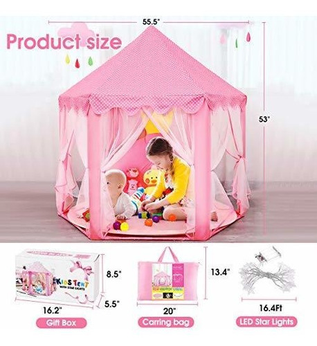 Zuosen Tienda De Campaña Grande Para Niñas Con Luces Led De