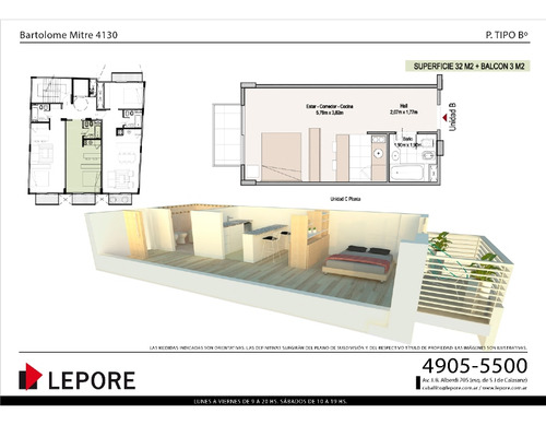 Bartolomé Mitre 4130 1, 2 y 2 ambientes en duplex