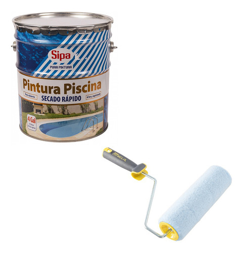 Pintura Piscina  1 Tineta Gris Humo Caucho Clorado Sipa