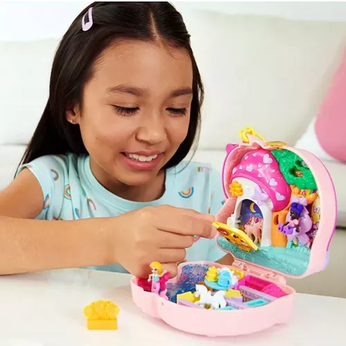 Polly Pocket Brinquedo Estojo Festa do chá de unicórnio